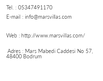 Mars Villas Apart Hotel iletiim bilgileri